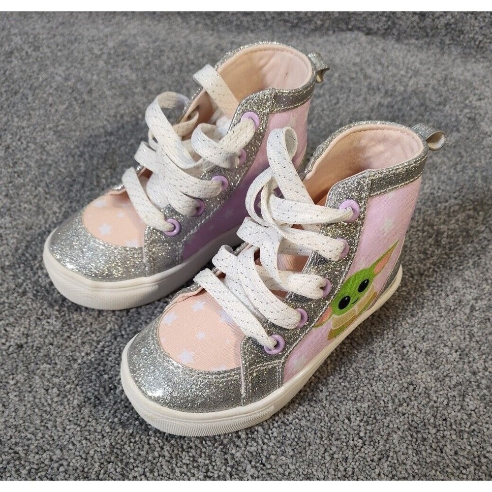 Ground UP Star Wars Grogu Baby Yoda Toddler Girls Size 6 High Top Glitter Shoes